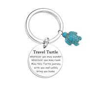 Nimteve Tortoise Keyring Travel Turtle Keychain Luck Turtle Gifts Travel Gifts for Family Friends Wherever You May Wander Good Luck Charm Gifts Keyring
