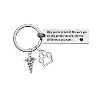 Nimteve Veterinary Nurse Assistant Keychain Veterinarian Gifts Appreciation Keyring for Medical Veterinary Practitioner Vet Keychain Vet Tech Appreciation Gift