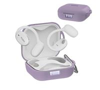 Nimuw [Front LED Visible] Case for TOZO OpenEgo with Keychain, Soft Silicone Shock-Absorbing Protective Visible Logo Cover for TOZO OpenEgo Wireless Earbuds Charging Case for Women Men (Purple)