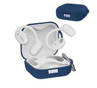 Nimuw [Front LED Visible] Case for TOZO OpenEgo with Keychain, Soft Silicone Shock-Absorbing Protective Visible Logo Cover for TOZO OpenEgo Wireless Earbuds Charging Case for Women Men (Blue)