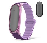 Nimuw Magnetic Silicone Wristband Compatible for PLAUD NotePin & Plaud NotePin S (2025) Band with PC Bumper for Women Men (Dark Purple)