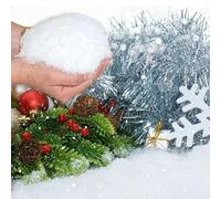 NIMVONA Christmas Artificial Snowflakes 100g Plastic Fake Snowflakes Ideal For Christmas Decoration Around Christmas Trees Or Dinner Table Fake Snow Scene Decoration For Winter Parties Decor 1pk