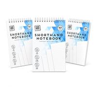 NIMVONA Shorthand Notebooks Pack of 3 - Spiral Shorthand Notebook with 100 White Lined Pages Each, Wire Bound Top Flip Notepad, Easy Tear-Off Paper Pads For Office School Notes