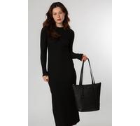 NiNa Amora Women's 'Lara' Leather Tote Bag in Black NiNa Amora Black