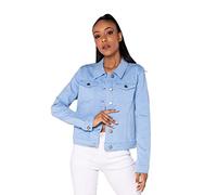Nina Carter J212 Women's Denim Jacket, Transition Jacket, Light Wash Effect, Denim Casual Jacket, Sky Blue (J212-17), 10