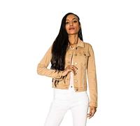Nina Carter J212 Women's Slim Fit Denim Jacket - Coloured Transition Jacket with Kent Collar and Pockets - Spring and Summer Jacket Stretch Jacket, Beige (J212-14N), M