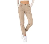 Nina Carter J250 Women's Chino Trousers Comfortable High Waist Slim Fit Stretch Cotton Trousers Stylish Everyday Leisure Trousers, Taupe (J250-27), XL