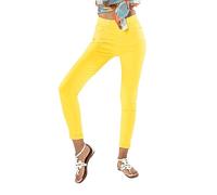 Nina Carter P109 Women's Skinny Fit Jeans, High Waist Slim Trousers, Figure-Hugging Stretch Jeans, Sun Yellow (P109-22), S
