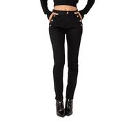 Nina Carter P216 Women's Mom Jeans High Waist Jeans Distressed Look Stretch Jeans, Black (P216-8), M
