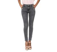 Nina Carter P217 Women's Skinny Jeans High Waist Jeans Distressed Look Stretch Jeans, Grey (P217-17), S
