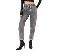 Nina Carter P500 Women's Casual Jeans in Jogger Style High Waist Jeans Jogging Bottoms Summer Jeans, Grey (P500-17), S