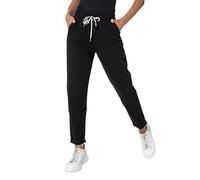 Nina Carter P500 Women's Jogging Bottoms, High Waist Jeans, Summer Jeans, Black (P500-1), L
