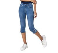 Nina Carter P516 Women's Capri Slim Fit Jeans High Waist Summer Jeans, Blue (P516-5), S
