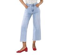 Nina Carter Q1850 Women's Flared Cropped 3/4 7/8 Jeans, Sky Blue (Q1850a), L