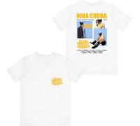 Nina Chuba Merch Deutschland Schweiz Tour 2025 T-Shirt Men Women Short Sleeve Graphic Tee (White,S)