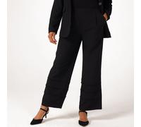 Nina Leonard Elasticated Waist Puckered Wide Leg Trousers With Hem... BLACK 2XL