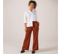 Nina Leonard Hammered Satin Wide Leg Trousers with Pockets BLACK 2XL