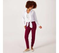 Nina Leonard Slim Petite Trousers with Invisible Zipper Pocket CRANBERRY 2XL