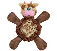 Nina Ottosson Interactive Dog Treat Toy | Cow Snuffle Mat & Plush Toy | Hide Treats for Sniffing & Foraging | Mental Stimulation & Boredom Relief | Squeaky Plush Toy for Interactive Play
