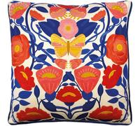 Nina Pace May Floral Filled Cushion Red/blue/off White (40Cm X 40Cm)