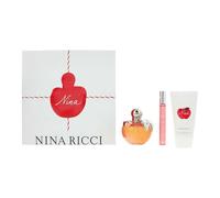 Nina Ricci Nina Gift Set 80ml Eau De Toilette + 75ml Body Lotion + 10ml Eau De Toilette Rollerball