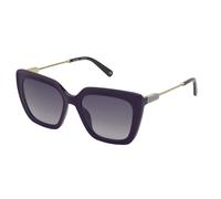 Nina Ricci SNR379 06NZ Woman Sunglasses Acetate Violet Smoke Squared Normal Shaded