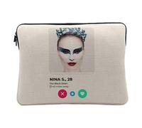 Nina S. The Black Swan Social Network Dating Love Laptop Case for Computer and Tablet 10 Inches Printed in France Linen Look