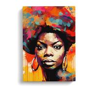 Nina Simone Abstract Art Canvas Print | Gallery Wrapped 30mm Frame Wall Art | 30x20 inches | Ready to Hang | Abstract Picture | Living Room Bedroom Lounge Office