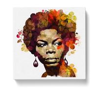 Nina Simone Floral Art Canvas Print | Gallery Wrapped 30mm Frame Wall Art | 20x20 inches | Ready to Hang | Modern Floral Picture | Living Room Bedroom Lounge Office