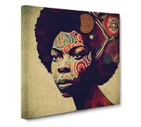 Nina Simone Paisley Art | Canvas Wall Art Print | Framed Ready to Hang Picture | Modern Art for Living Room Bedroom Kitchen Home | 20x20 Inch