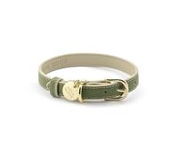 Nina Woof Copenhagen Soft Vegan Leather Round Padded Dog Collar with Adjustable Buckle for Extra Small Medium Large Dogs, Olive Green, S