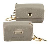 NINA WOOF Dog Poop Bag Holder - Versatile Vegan Leather Dog Poo Bag Holder for Pet Waste, Trash, Litter & Pet Diaper - Small Pouch Holder - Grey