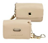 NINA WOOF - Dog Poop Bag Holder - Versatile Vegan Leather Dog Poo Bag Holder for Pet Waste, Trash, Litter & Pet Diaper - Small Pouch Holder (Beige)