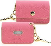 NINA WOOF - Dog Poop Bag Holder - Versatile Vegan Leather Dog Poo Bag Holder for Pet Waste, Trash, Litter & Pet Diaper - Small Pouch Holder (Pink)