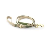 NINA WOOF Leather Dog Leash - Thin Lead with Reinforced Fittings - European Design - Olive Green - 4ft