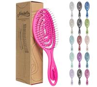Ninabella Detangling Hair Brush for Women & Men - Does not Pull, Removes Tangles, Brushes for Straight, Curly & Wet Hair - Detangle Brush - Unique Spiral Hairbrush, Neon Pink