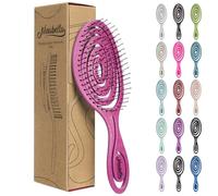 Ninabella Detangling Hair Brush for Women & Men - Does not Pull, Removes Tangles, Brushes for Straight, Curly & Wet Hair - Detangle Brush - Unique Spiral Hairbrush, Pink