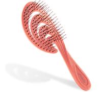 Ninabella Detangling Hair Brush for Women & Men - Does not Pull - Straightening Brushes for Straight, Curly & Wet Hair - Detangle Brush - Unique Spiral Hairbrush - Red
