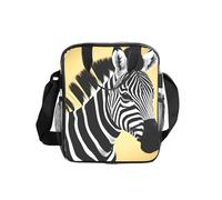 Ninainaid Black and White Zebra Transparent Lunch Bag with Print, Clear Food Box with Side Pockets & Strap for Work, School, Travel