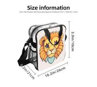 Ninainaid Cartoon Cute Little Lion Transparent Lunch Bag with Print, Clear Food Box with Side Pockets & Strap for Work, School, Travel
