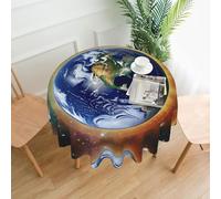 Ninainaid Cosmic Earth Prints Tablecloth water-repellent fabric Washable Polyester Table Cloth Decorative Table Cover for Wedding Party Dining Banquet