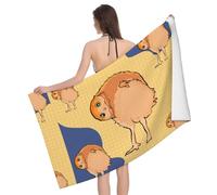 Ninainaid Crooked Owl Bath Towel. Printed bath towel, women's, quick-drying microfiber, 100% polyester, travel, beach, and pool towel.