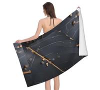 Ninainaid Enchanted Plant Leaves Bath Towel. Printed bath towel, women's, quick-drying microfiber, 100% polyester, travel, beach, and pool towel.