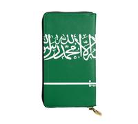 Ninainaid Flag of Saudi Arabia Printing Leather Long Clutch Wallet Large Outdoor Wallet Portable and Practical, Suitable for Both Men and Women.