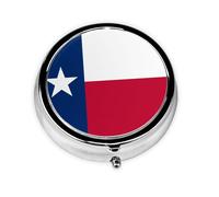 Ninainaid Flag of Texas Round Pill Box Portable for Pocket or Purse Organizer Pill Container Holder to Hold Vitamins, Medication, Fish Oil and Supplements