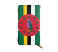 Ninainaid Flag of The Commonwealth of Dominica Printing Leather Long Clutch Wallet Large Outdoor Wallet Portable and Practical, Suitable for Both Men and Women.