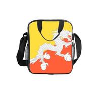 Ninainaid Flag of The Kingdom of Bhutan Transparent Lunch Bag with Print, Clear Food Box with Side Pockets & Strap for Work, School, Travel