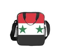 Ninainaid Flag of The Syrian Arab Republic Transparent Lunch Bag with Print, Clear Food Box with Side Pockets & Strap for Work, School, Travel