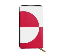 Ninainaid Greenland Flag Printing Leather Long Clutch Wallet Large Outdoor Wallet Portable and Practical, Suitable for Both Men and Women.