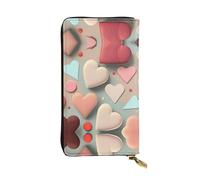 Ninainaid Love Pattern Printing Leather Long Clutch Wallet Large Outdoor Wallet Portable and Practical, Suitable for Both Men and Women.